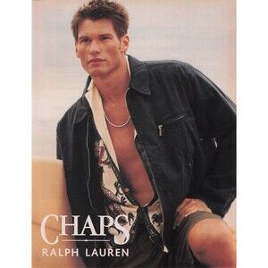 CHAPS RALPH LAUREN Vintage Print Ad Handsome Man Gay Interest Clothing Framing